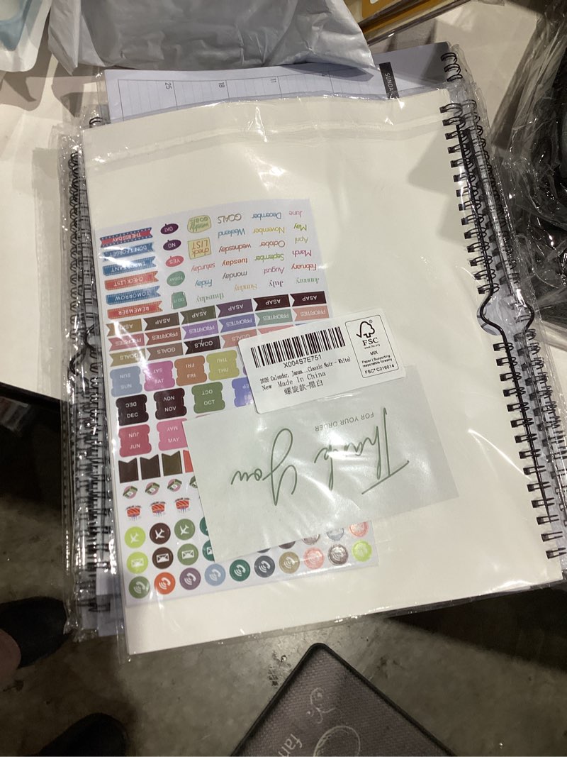 Condition photo showing New/Like New for 2026 Wall Calendar, 18 Monthly Wall Calendar from January 2026 to June 2027, Paper Desk Planner(11'' x 8.5''), Hanging for Teacher Family School Office Supplies Classic Noir - White 8.5''x11''(Jan 2026-Jun 2027)