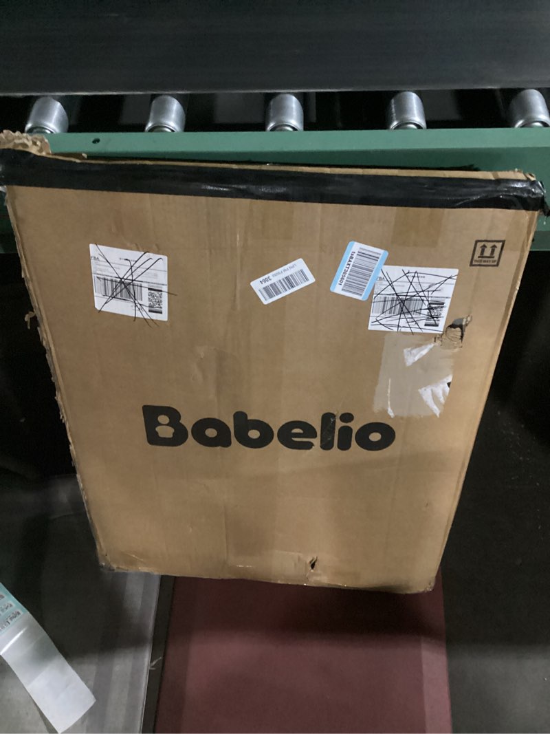 Condition photo showing New/Like New for babelio safety gate door fits for stairs, narrow and wide doorways with auto close, easy install, no drilling, pressure mounted for baby, child, pets, dog/puppy, 26''-40'', white white 30"tall 26"-40" wide