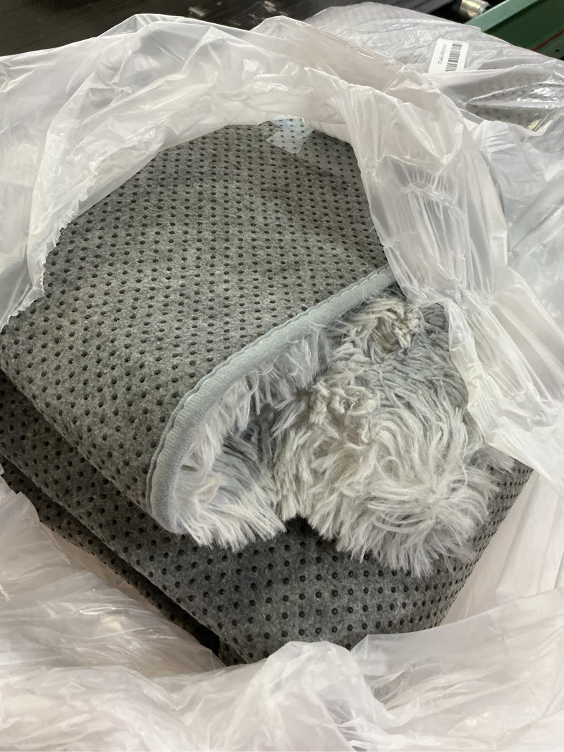 Condition photo showing As Is for 5x7 area rugs for living room, large fluffy rugs for bedroom, fuzzy shag soft non-slip carpet for kids girls and boys nursery dorm indoor room home decor (5ft x 7ft, tie-dyed grey) tie-dyed grey 5' x 7' (rectangular)