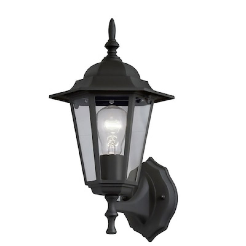Project Source Eastbend 1 -Light 14-in H Black Hardwired Outdoor Wall Light