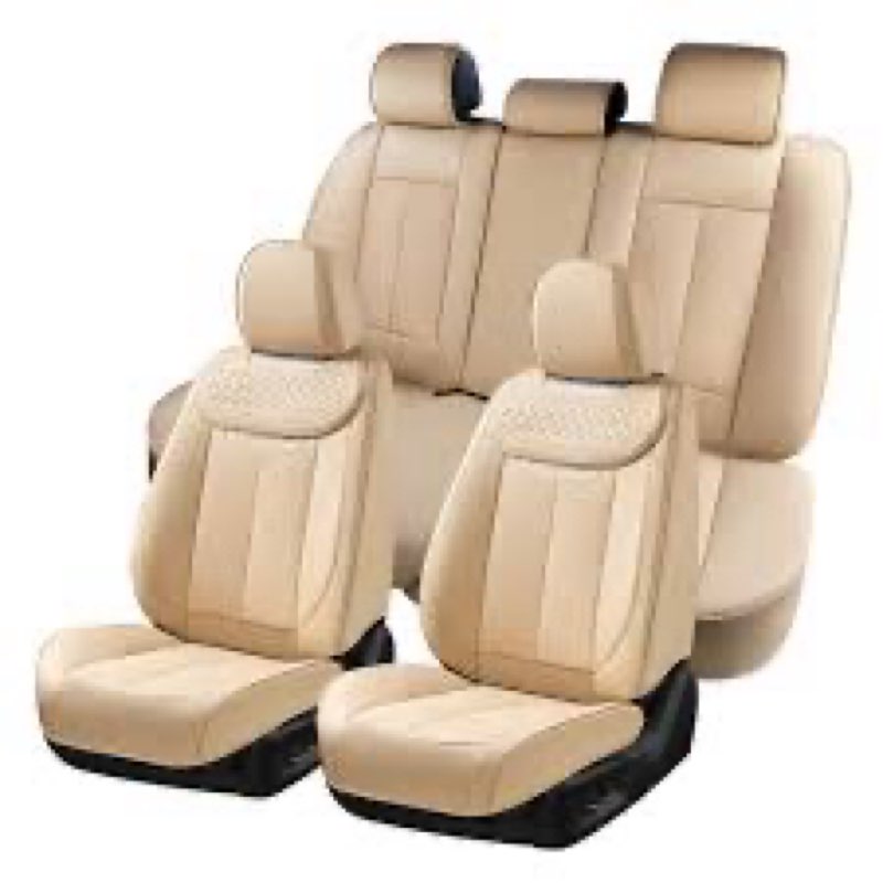 FREESOO Car Seat Covers Full Set, Waterproof Faux Leather Car Seat Covers, Automotive Interior Protectors Universal Fit for Most Cars 5 Seats (Black)