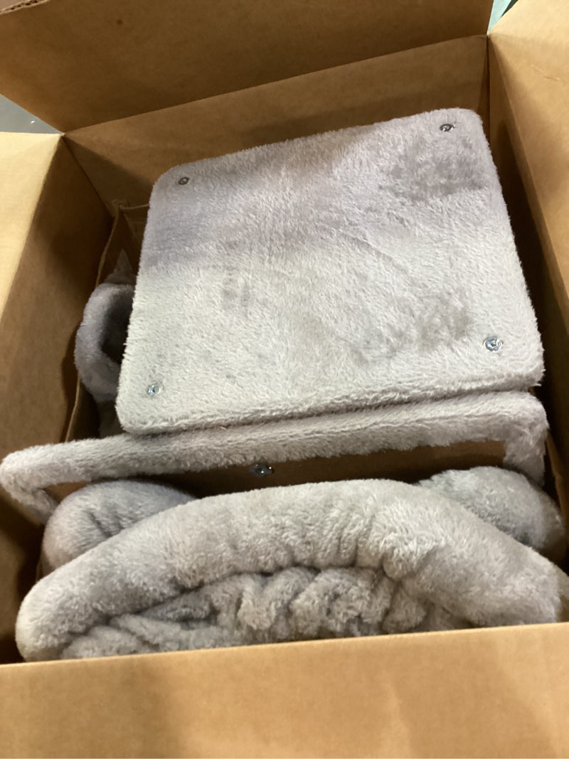 Condition photo showing Good Condition for PEQULTI Cat Tree Tower for Indoor Cats with Private Cozy Cat Condo, Natural Sisal Scratching Posts and Plush Pom-pom for Small Cats 27‘’ Sleeping Tree Grey