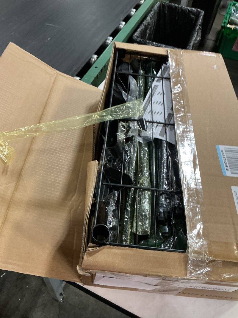 Condition photo showing New/Like New for izeuk 5 tier steel storage shelves, heavy duty metal shelf wire shelving rack for pantry, kitchen, living room, or office organization (11.8" d x 23.6" w x 59.5" h, 1250lbs, black) 5 tier, 11.8" d x 23.6" w x 59.5" h black