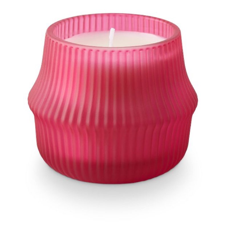  case pack of 8))3.9oz ribbed basket glass scented citronella candle pink,blue,gray,black