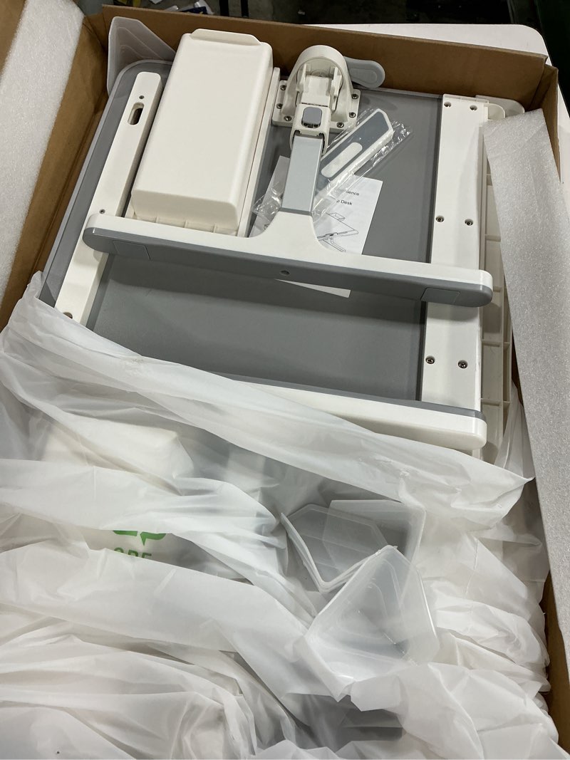 Condition photo showing Good Condition for Laptop Bed Tray Desk, Foldable and Adjustable Lap Table with Heights and Angles, Upgraded-Sturdy Laptop Lap Desk for Bed/Sofa/Couch/Floor (2 Drawers, X-Large, Grey) Gray X-Large without Bag (15.7"x23.6")