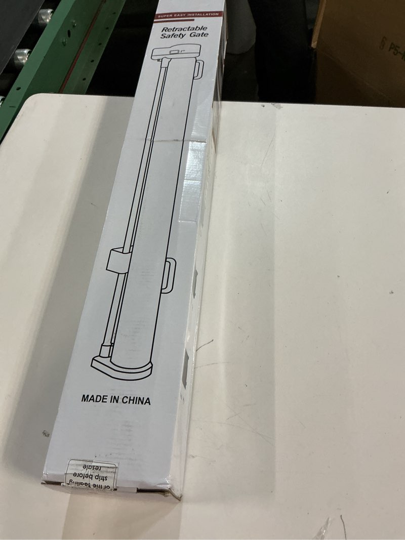 Condition photo showing New/Like New for Reinforced 28" Tall Dog Gate 80" Wide Retractable Baby Gate, Easy Step Over Pet Gate Indoor Outdoor Retractable Gate with Support Rods, Short Baby Gate Stair Gate, Puppy Gates for The House, Black Black (28" Tall x 80" Wide)