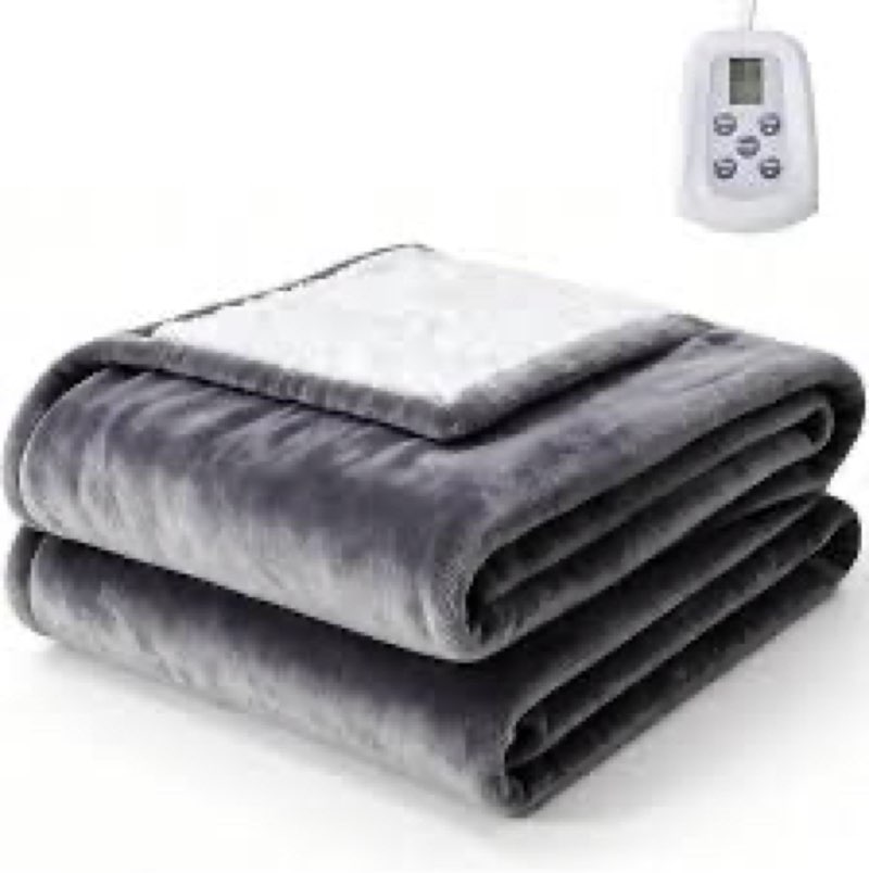 sweetcrispy heated blanket twin size, 62''x84'' heating electric blanket with 10 heat levels and aut