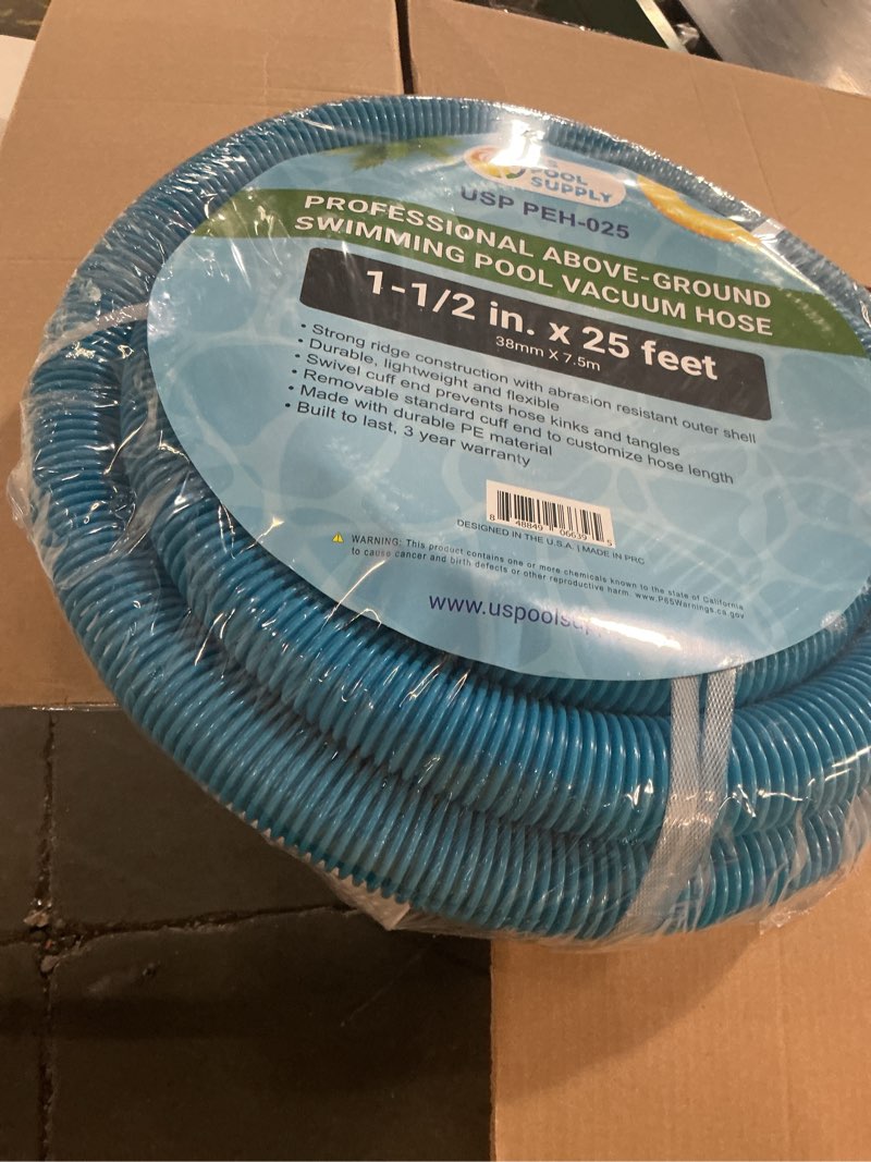 Condition photo showing New/Like New for u.s. pool supply 1-1/2" x 25 foot professional above ground swimming pool vacuum hose with swivel cuff - removable cuff, cut to fit - compatible with filter pumps, filtration systems, chlorinators