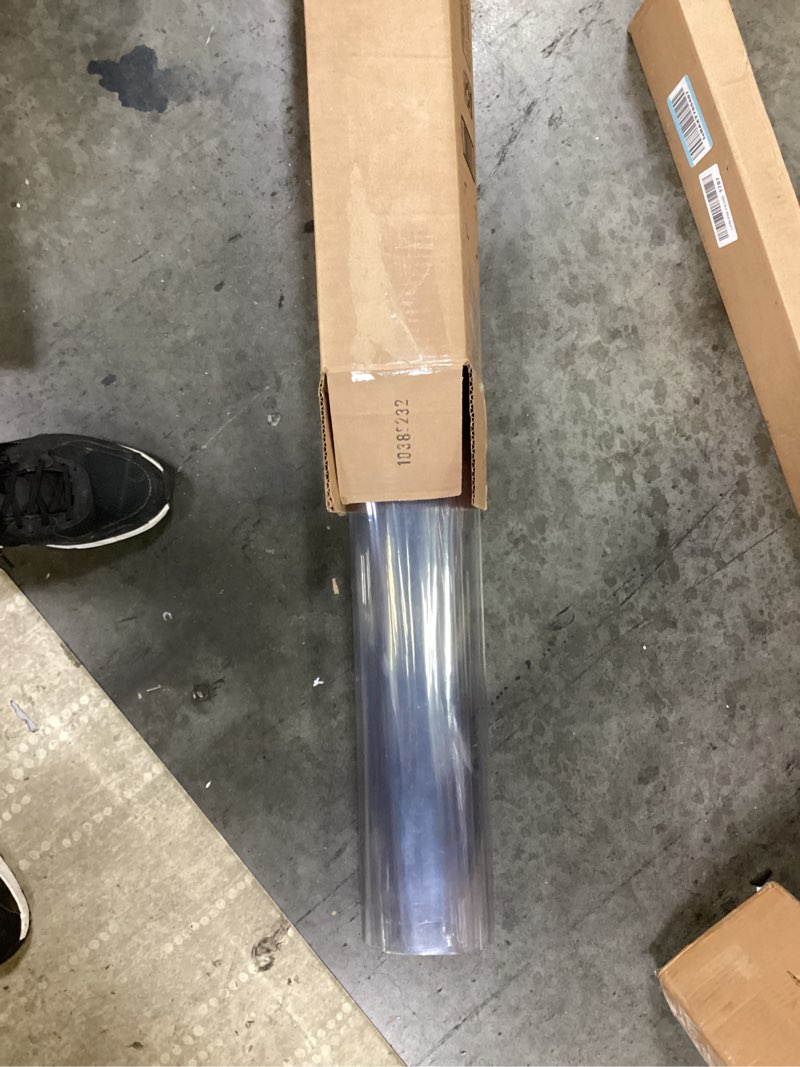 Condition photo showing Good Condition for Multi-Size 1.5mm Thick Clear PVC Table Cover Protector 42x62 Inch Plastic Vinyl Rectangle Writing Desk Top Pad Cover Dining Coffee End Tabletop Protective Pad Non-slip Water Heat Resistant Table Pad Clear Rectangle 1.5mm 42" x 62"