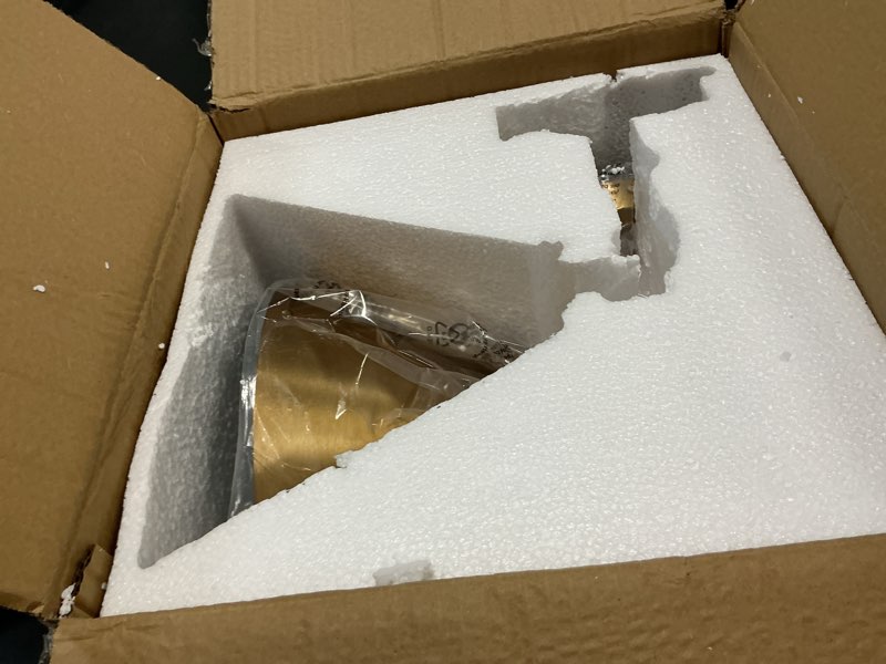 Condition photo showing Good Condition for retro industrial metal cone sconce light - vintage inspired modern brass wall sconce with metal shade, wall mount lighting for bedroom, hallway, living room (10.5“dia x 12.5" h brass) brass 11 inch