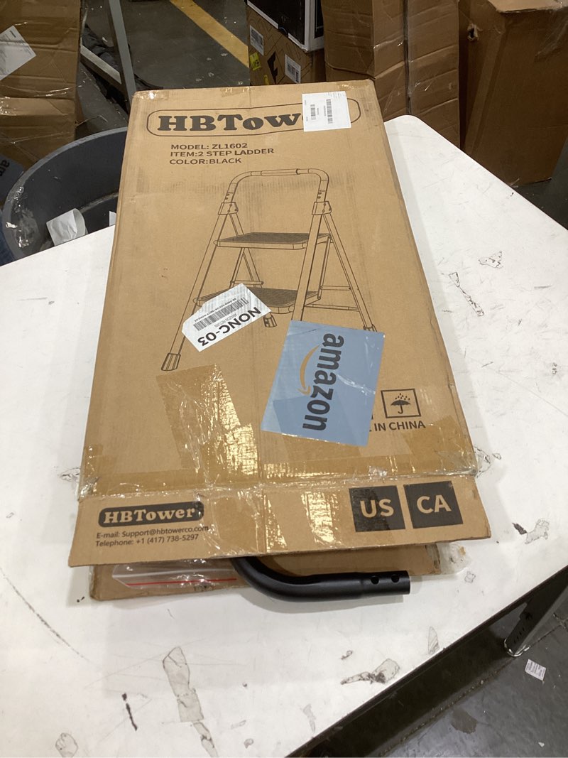 Condition photo showing Good Condition for hbtower 2 step ladder, step stool for adults,2 step ladder folding step stool with wide pedal ergonomic design