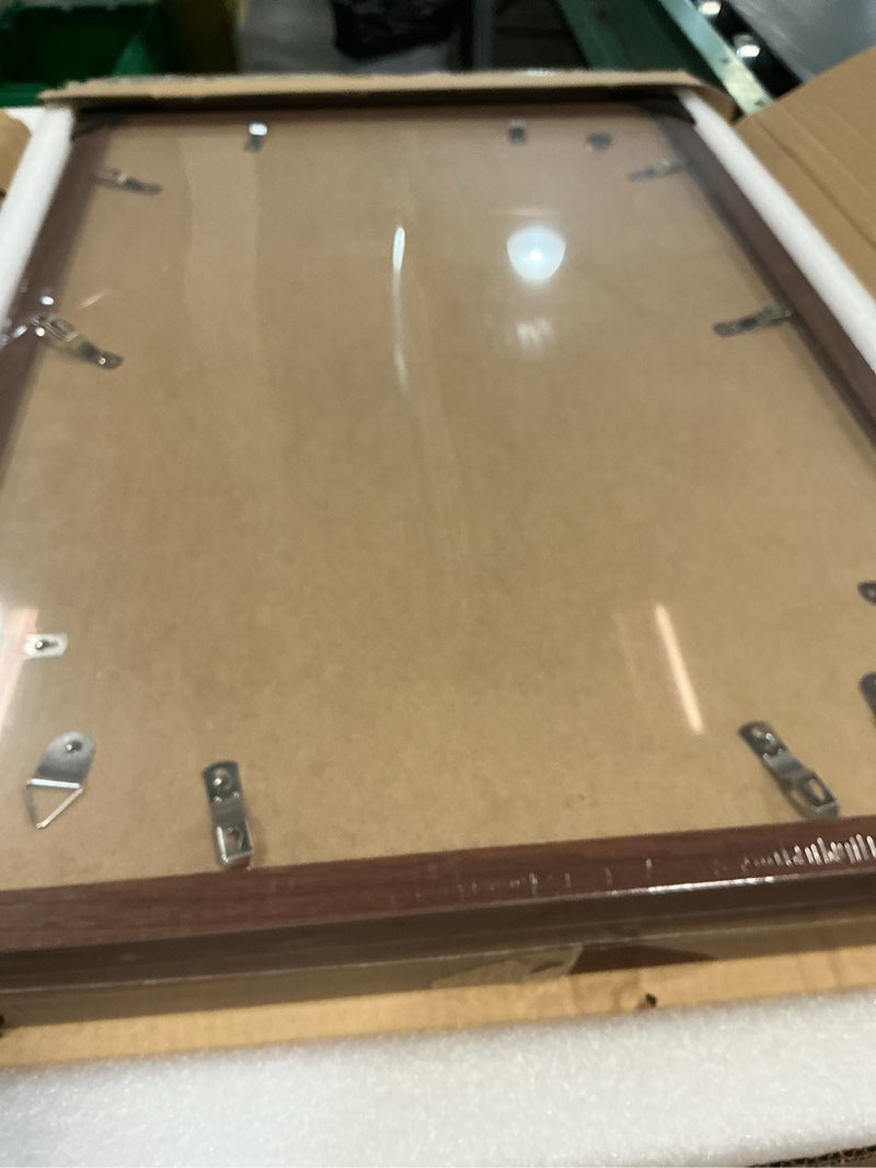 Condition photo showing New/Like New for 16x24 Picture Frame Brown Set of 3, Display Pictures 12x18 with Mat or 16 x 24 Without Mat, Poster Frames 16x24 Poster Frames for Wall Hanging Horizontal and Vertical Brown 16x24(3PK)