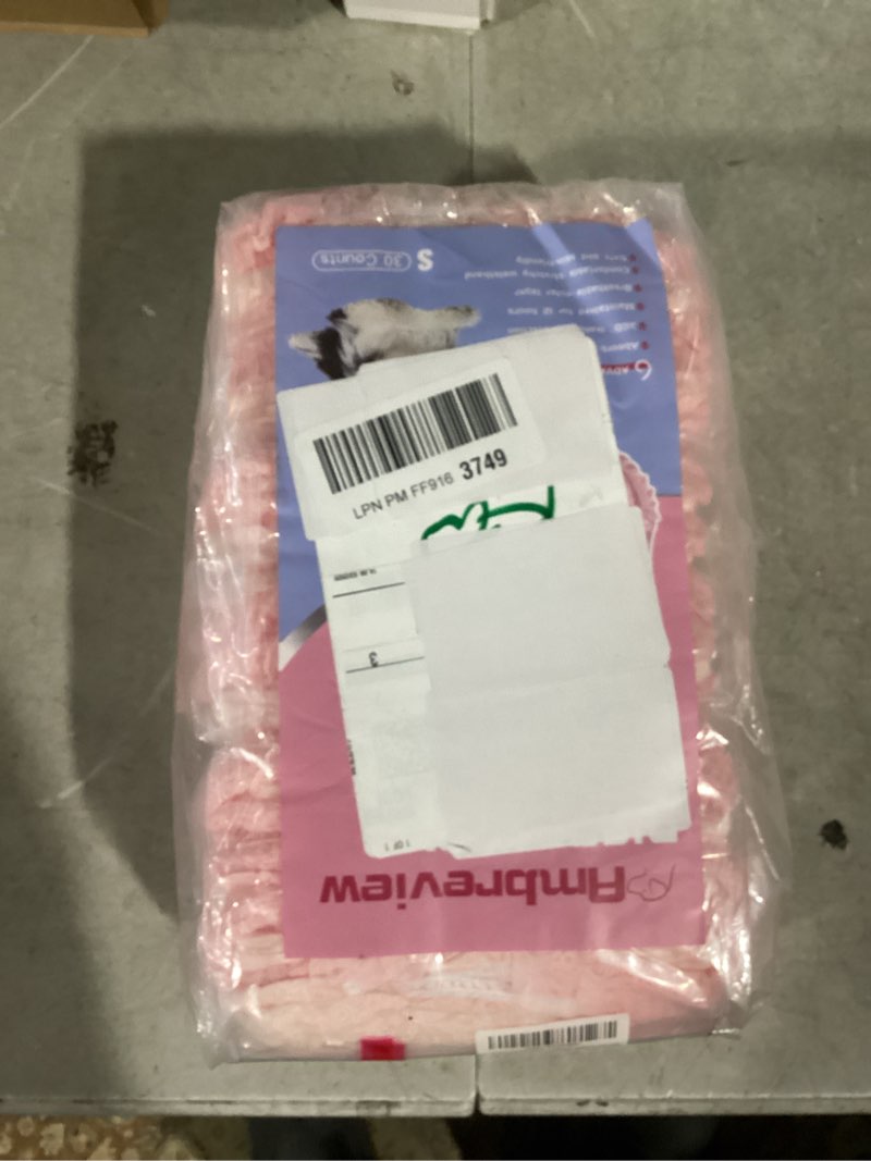Condition photo showing Good Condition for ambreview disposable dog diapers female, just pull it up, doggie diapers for female dogs, strong absorbency | leak proof, for dogs in heat | elderly | disabled, s 30 pcs s(waist 10.2"-18.1") 30.0