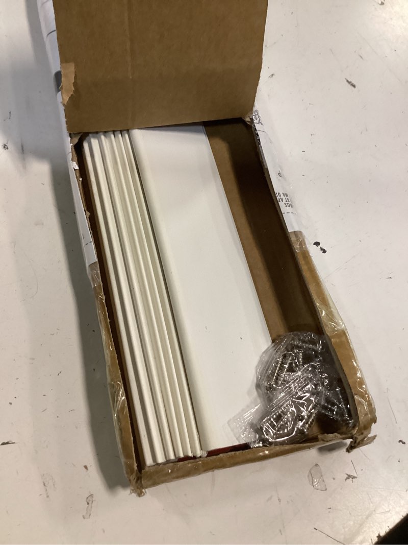 Condition photo showing As Is for door draft stopper, 36” length cuttable weather stripping door seal, strong adhesive door sweep for exterior and interior doors (2, white)