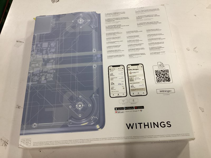 Condition photo showing New/Like New for withings body smart - accurate scale for body weight and fat percentage, body composition wi-fi and bluetooth weight scale, baby weight scale, smart scale apple health compatible, bathroom scale black body smart