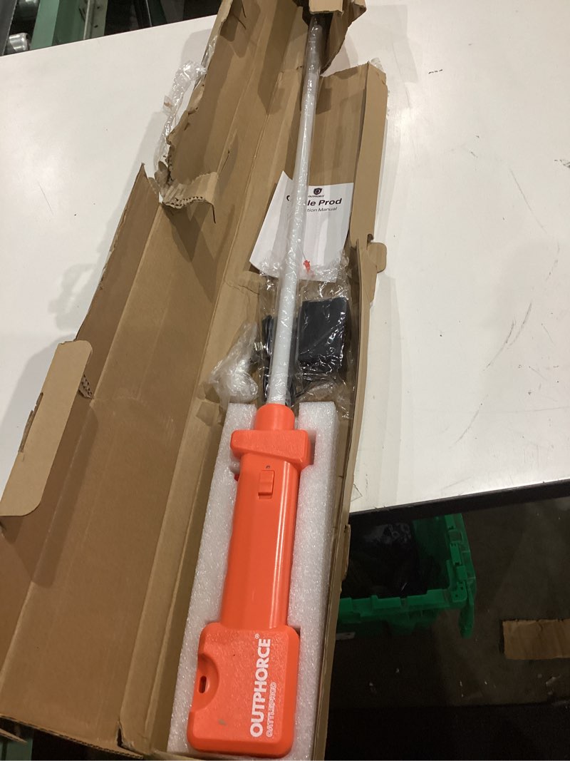 Condition photo showing As Is for cattle prod, rechargeable electric livestock prod with led light, waterproof animal prod for farm ranch herding and livestock management - 2026 upgraded 42.5 inch