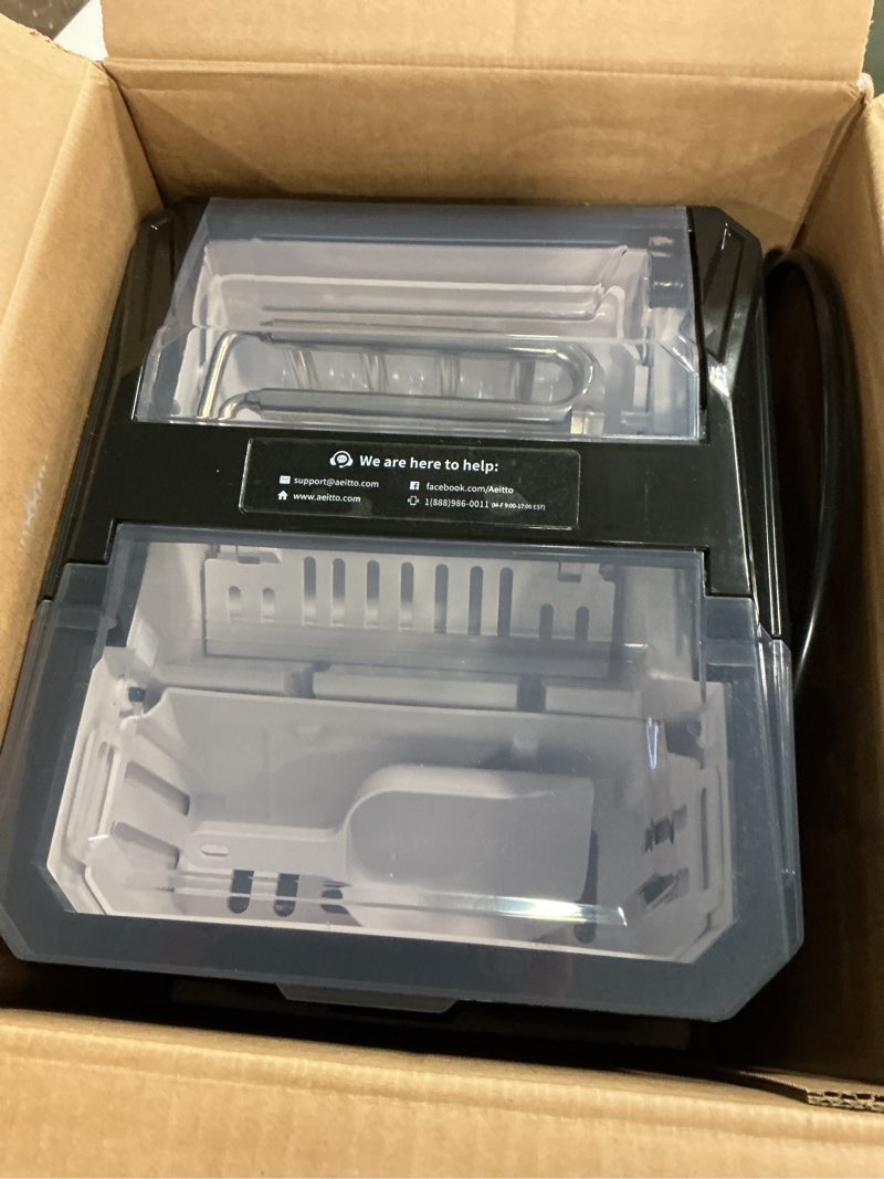 Condition photo showing Good Condition for Aeitto Ice Makers Countertop, 26Lbs/24H, 9 Ice Cubes Release in 6 Mins, 2 Sizes of Bullet Ice Machine,Self-Cleaning Portable Ice Maker with Ice Scoop and Basket for Home Kitchen Office Bar RV, Black Black 26lbs