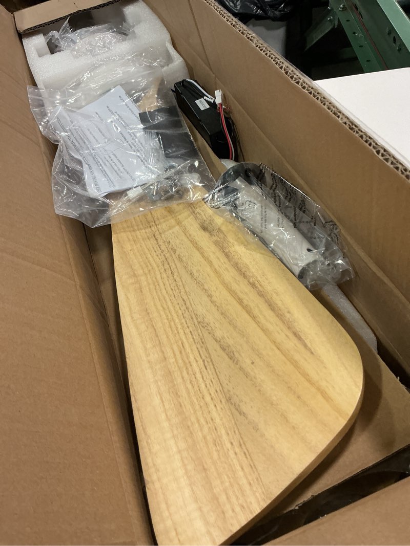 Condition photo showing Good Condition for 42 Inch White Ceiling Fans with Lights and Remote, 3 Blade Wood Outdoor Ceiling Fan with Light Outdoor Ceiling Fans for Patios, Bedroom Ceiling Fan for Modern Living Room Patio Indoor Office