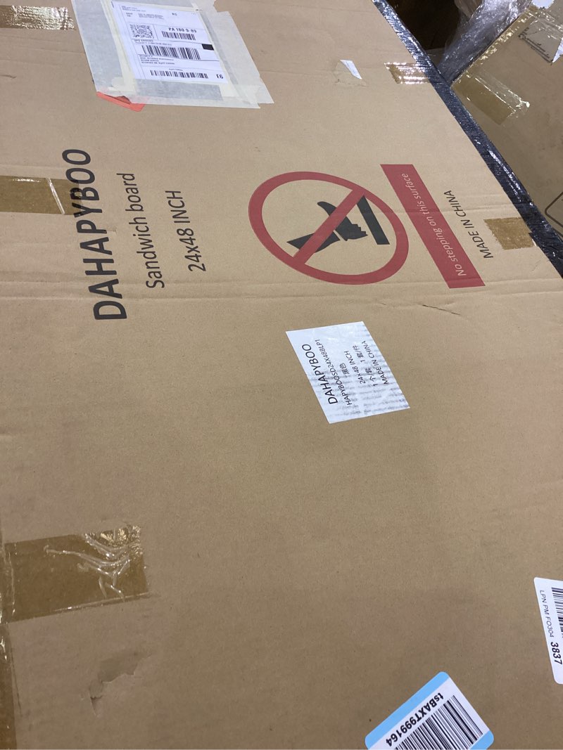 Condition photo showing Good Condition for Sandwich Board 48"x24" Solid Pine Wood Rustic Black,Chalk Board Sign Board,Sandwich Board Signs Outdoor, Chalkboard Easel,A Frame Chalkboard Sign Black 24"W x 48"H
