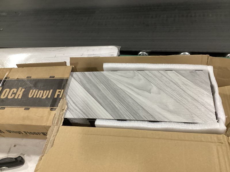Condition photo showing Good Condition for Art3d 18-Pack Interlocking Luxury Vinyl Flooring Tile for Kitchen Bathroom, 36 x 6 Inch Wood Floor Plank for Wear-Resistant, Waterproof, Anti-Slip, Reusable, Dublin Dawn Ash 36 x 6 inch Dawn Ash 18