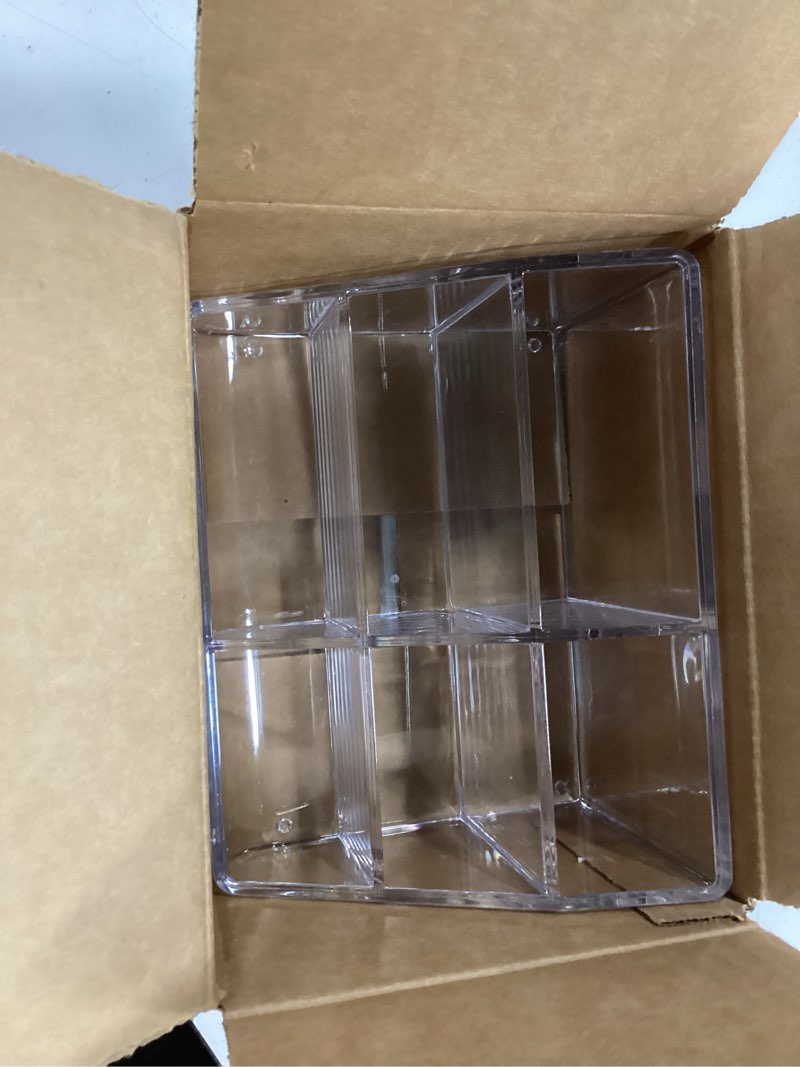 Condition photo showing Good Condition for STORi Clear Plastic Vanity Makeup Organizer | 6-Compartment Holder for Brushes, Eyeshadow Palettes, & Beauty Supplies | Curved Front Design | Made in USA