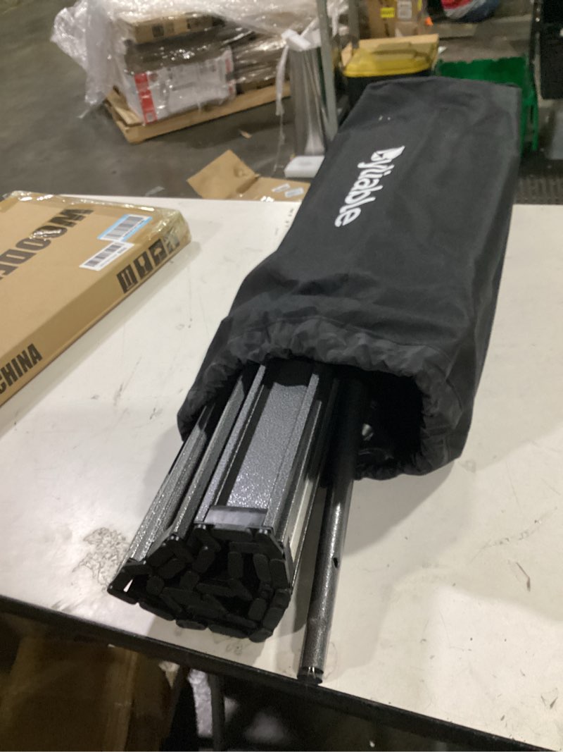 Condition photo showing As Is for camping table folding portable camp aluminum fold up lightweight roll up table adjustable height with carry bag indoor outdoor for camping, picnic, backyard, bbq, patio, black black 36.8"l x 21.9"w x (21.5-29.5)"h