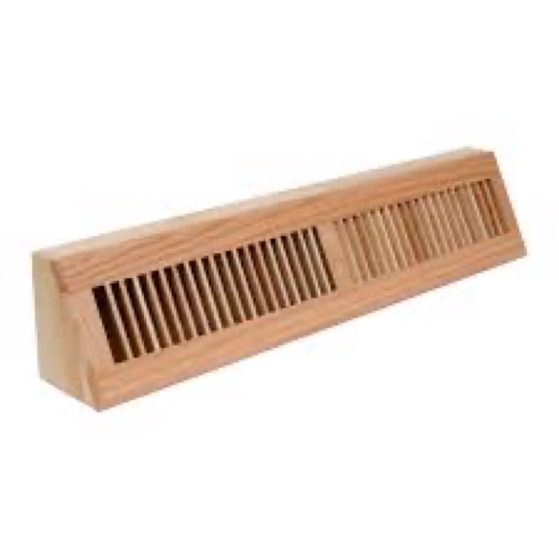 Fits 24" Baseboard Space | Wooden Corner Baseboard Register by Handua | Return Air Grille | 24" Exte