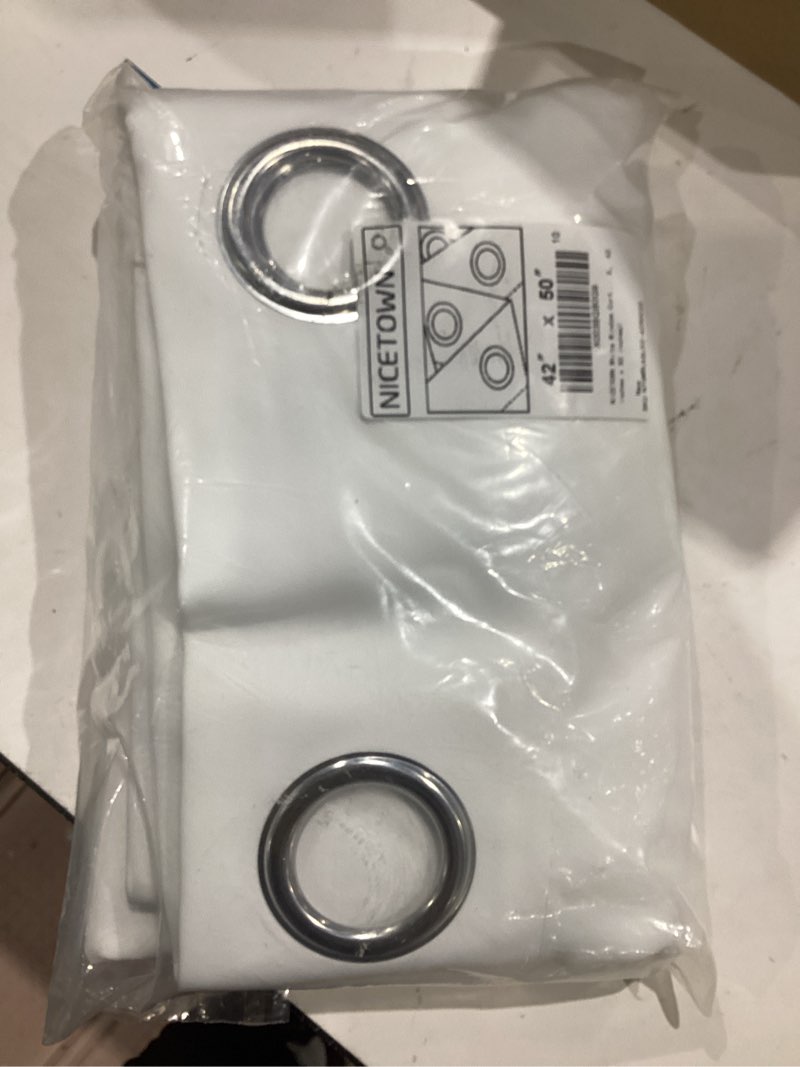 Condition photo showing Good Condition for nicetown white window curtain panels 50 inch length, 50% light blocking curtains for bedroom & dining room window (set of 2, 42 inches x 50 inches) pure white 42"w x 50"l (pack of 2)