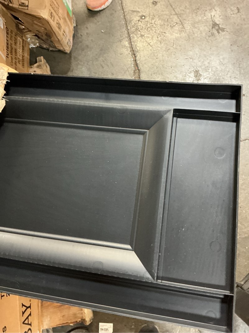 Condition photo showing Good Condition for builders edge 14.75 in. x 59 in. raised panel vinyl exterior shutters pair in black