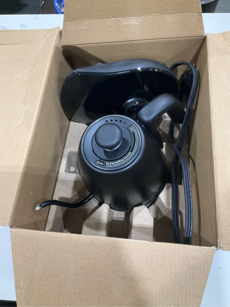 Condition photo showing Good Condition for krups gooseneck electric kettle: 1l stainless steel, 1350w fast boiling, boils 1 cup in 80 seconds, temperature control with 8 presets, 60-min keep warm, precision pour for coffee and tea gooseneck kettle