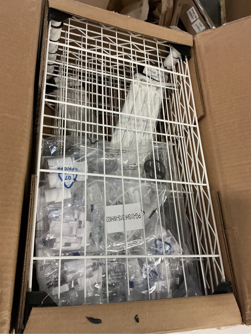 Condition photo showing New/Like New for HOMEFORT 6-Shelving Unit, Adjustable Wire Shelving, Metal Wire Shelf Rack Organizer for Kitchen, Pantry, Closet, Bathroom, Laundry, White, 21" W x 11" D x 69" H White 21"W x 11"D x 69"H