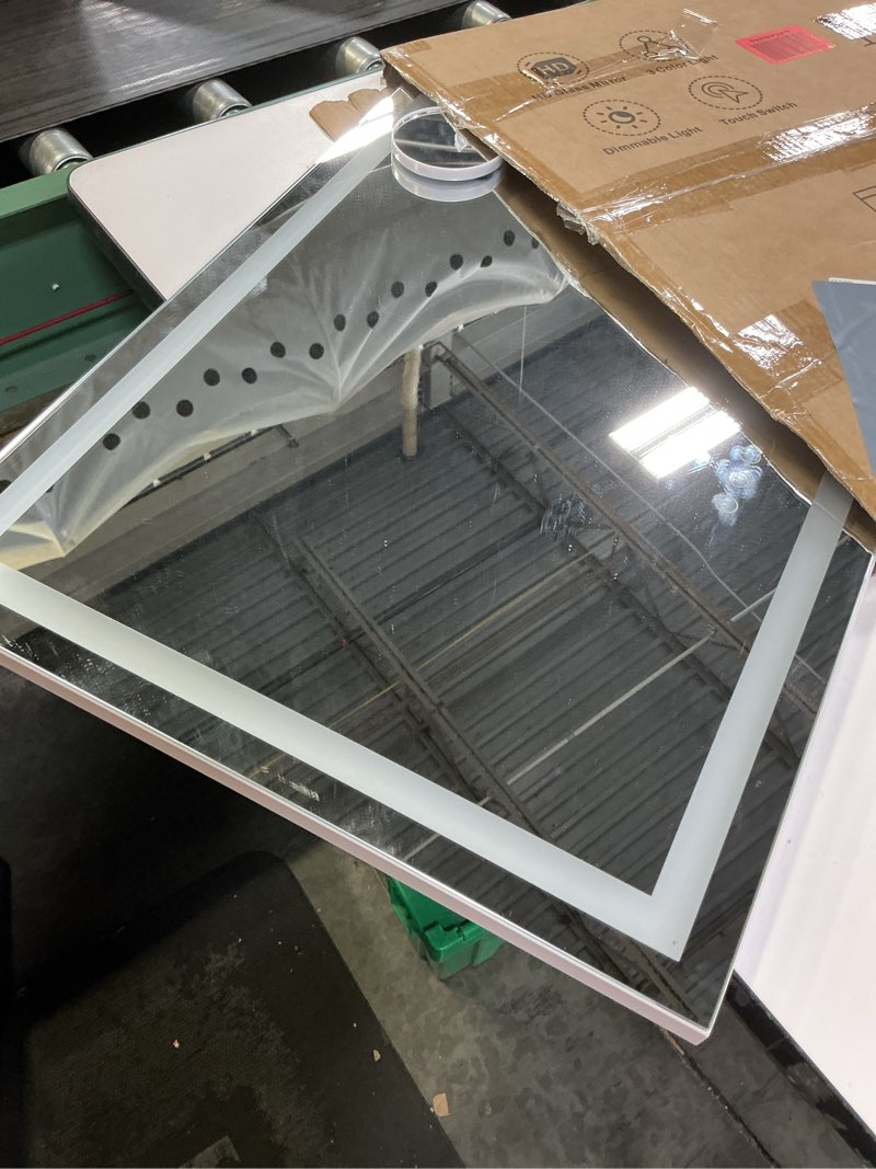 Condition photo showing Good Condition for fennio 22" x 20" vanity mirror with lights?led makeup mirror?hollywood mirror with 3 color modes & adjustable brightness?vanity mirror square white white 23"l x 18"w