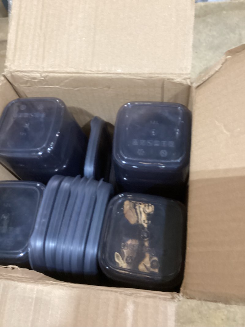 Condition photo showing New/Like New for 12-piece 40 oz bpa-free airtight food - food storage containers with lids, flour, pantry storage includes 20 reusable washable labels, kitchen organizer
