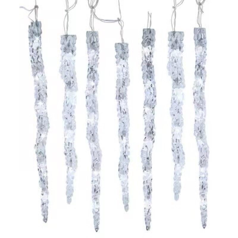 kurt s. adler ul 60-light dual color pure white/warm white led 24-piece icicle string light