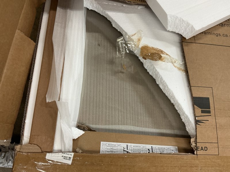 Condition photo showing Good Condition for 68-72" w x 76" h glass shower door,frameless shower door,double sliding shower door with 3/8" (10mm) clear sgcc tempered glass, explosion-proof film (matte black, 72" wx76 h-double sliding) matte black 72"wx76"h-double sliding