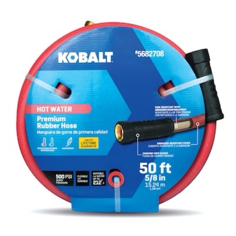 kobalt hot water 5/8-in x 50-ft rubber red coiled hose