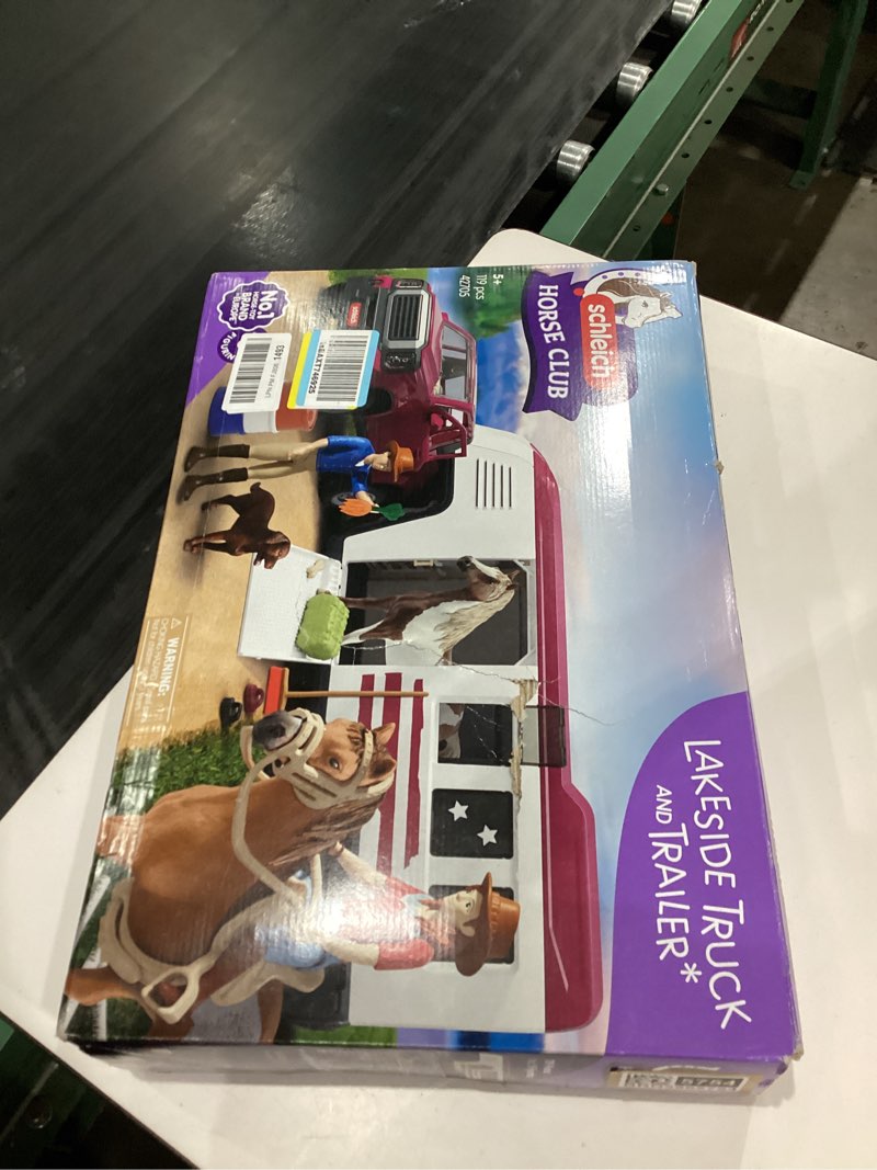 Condition photo showing As Is for Schleich Horse Club - 119 PC Lakeside Truck and Trailer Playset With 2 Horse Figurines, 2 Poseable Rider Figures and Accessories - Interactive Play for Girls and Boys - Toys for Kids Ages 5+ | 42705