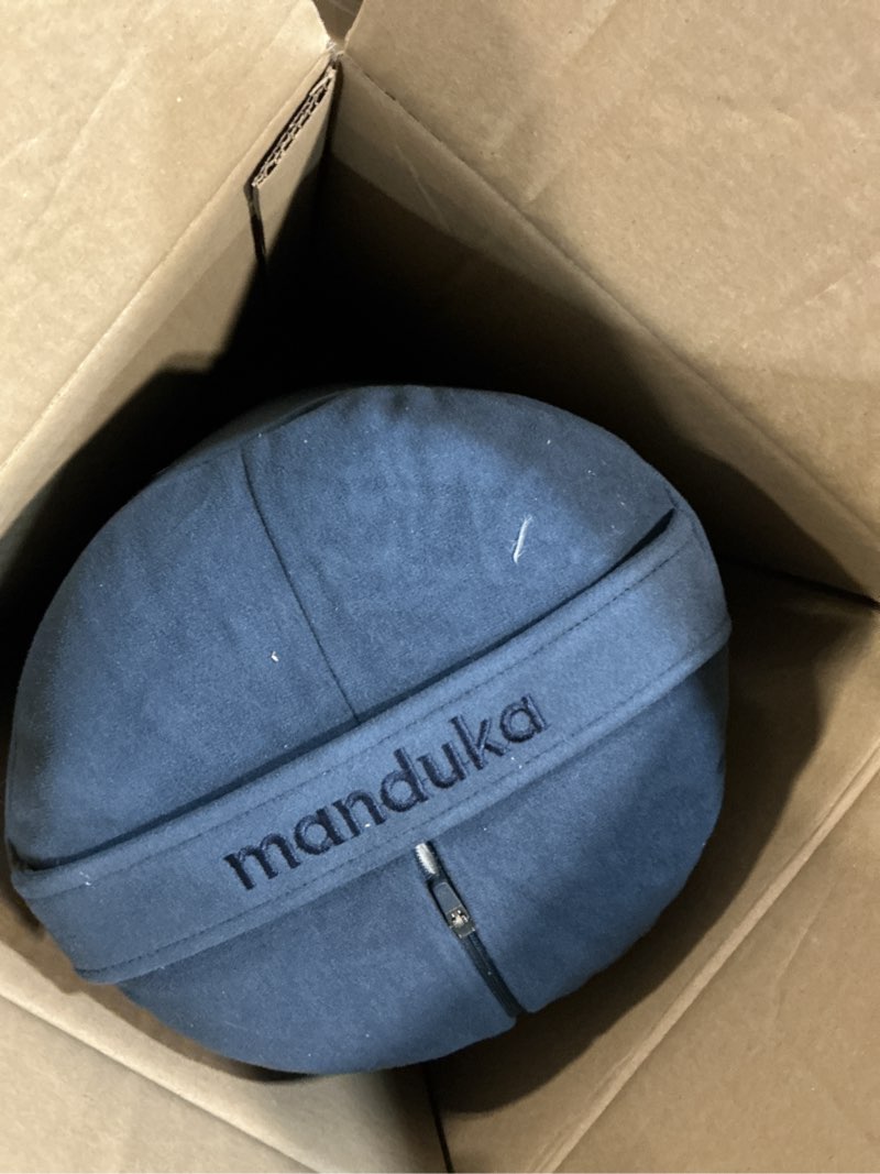 Condition photo showing As Is for manduka enlight bolster pillow - yoga pillow with machine washable microfiber cover, curved design for optimal workout and meditation support, yoga and pilates equipment rectangle midnight