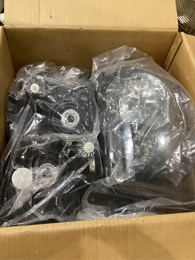 Condition photo showing As Is for headlights assembly with electronic level adjuster for 2007 2008 2009 2010 2011 2012 2013 toyota tundra pickup&08-17 sequoia headlamps black housing clear lens driver and passenger side(lh&rh)