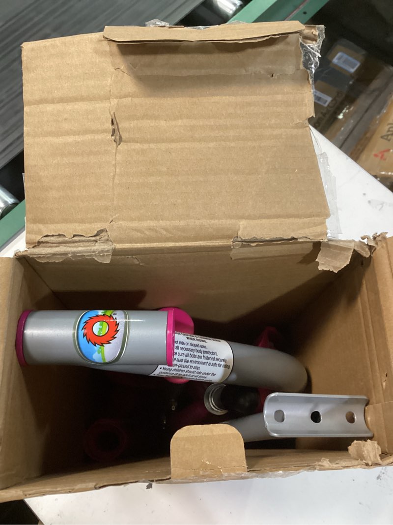 Condition photo showing As Is for razor jr. lil’ kick – 3-wheel kick scooter for younger children (ages 3+), max rider weight 44 lb (20 kg) pink scooter