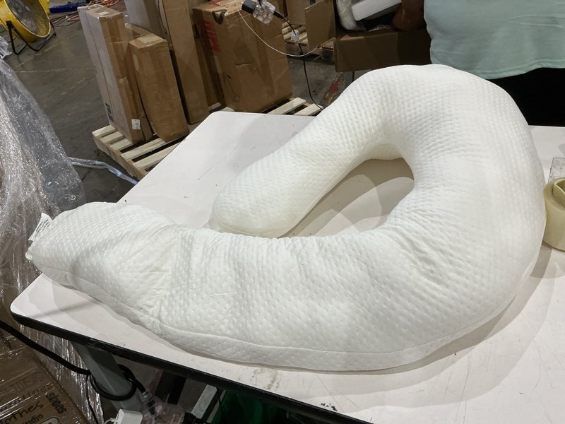 Condition photo showing Good Condition for contour swan original body pillow | cozy, huggable pillow for back, hip, knee, and leg relief | total comfort and support for side sleepers | as seen on tv