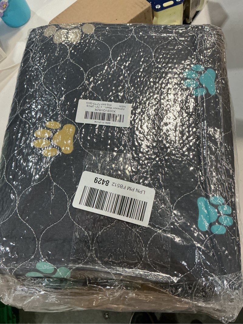 Condition photo showing New/Like New for Aitmexcn Washable Puppy Dog Pee Pad, 100% Waterproof Whelping Training Mat for Puppy/Senior Dog, Fast Drying Reusable Puppy Pads for Indoor, Outdoor and Car Travel- 72'' x 72''- 2PCS Colour Paws 72*72''-2pcs