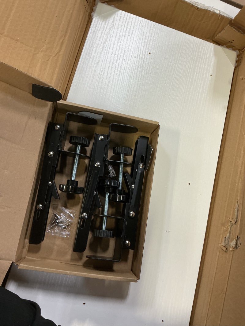 Condition photo showing Good Condition for Desk Extender 24‘’ x 12 Inch Foldable Table Extension Folding Wall Table Keyboard Extender for Desk Clamp-on Shelf for Dorm Bunk, Office, Kitchen Bar, RV Countertop, Laundry Room (White)