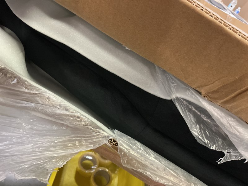 Condition photo showing Good Condition for befurtori queen size headboard only, velvet wall mounted headboard queen size for adjustable bed, modern vertical channel design with curved tufted upholstered head board and luxury soft padded, black velvet black-queen queen/full