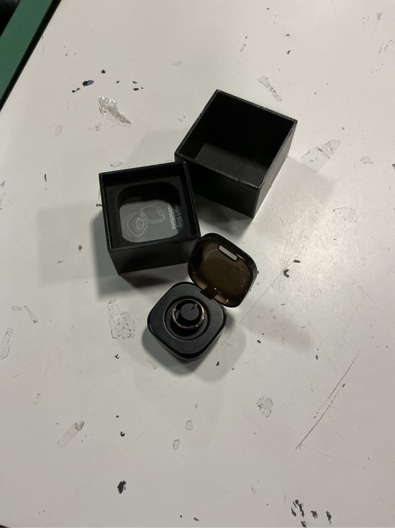 Condition photo showing Good Condition for (size:8)smart health ring 2.0 for women men, slim scratch & fingerprint resistant design, efficient chip fitness tracker, monitors heart, blood oxygen & pressure, sleep, steps, waterproof, rose gold 8