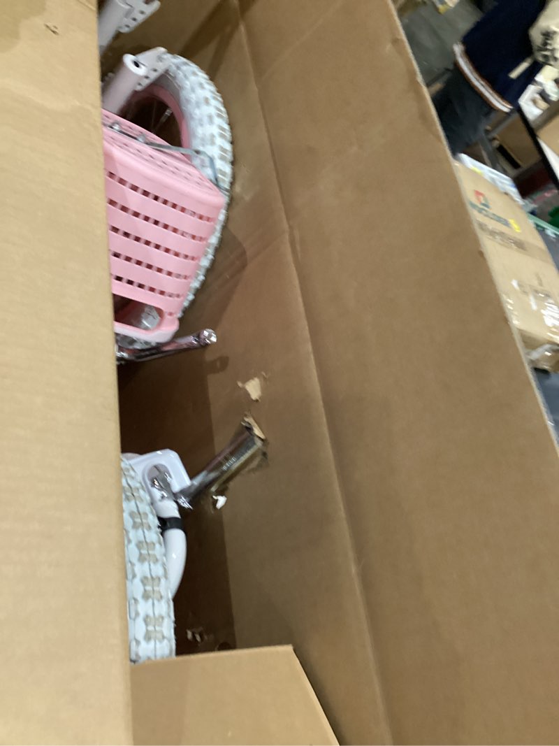 Condition photo showing As Is for Schwinn Elm and Koen Bike or Balance Bike, 12-18 Inch Bike for Kids Ages 2-13, Black, Blue, Red, Teal, Pink or Purple, SmartStart Ergonomic Design, Adjustable Seat Grows with Child, Training Bicycle Purple 16-Inch Wheels Elm Basket