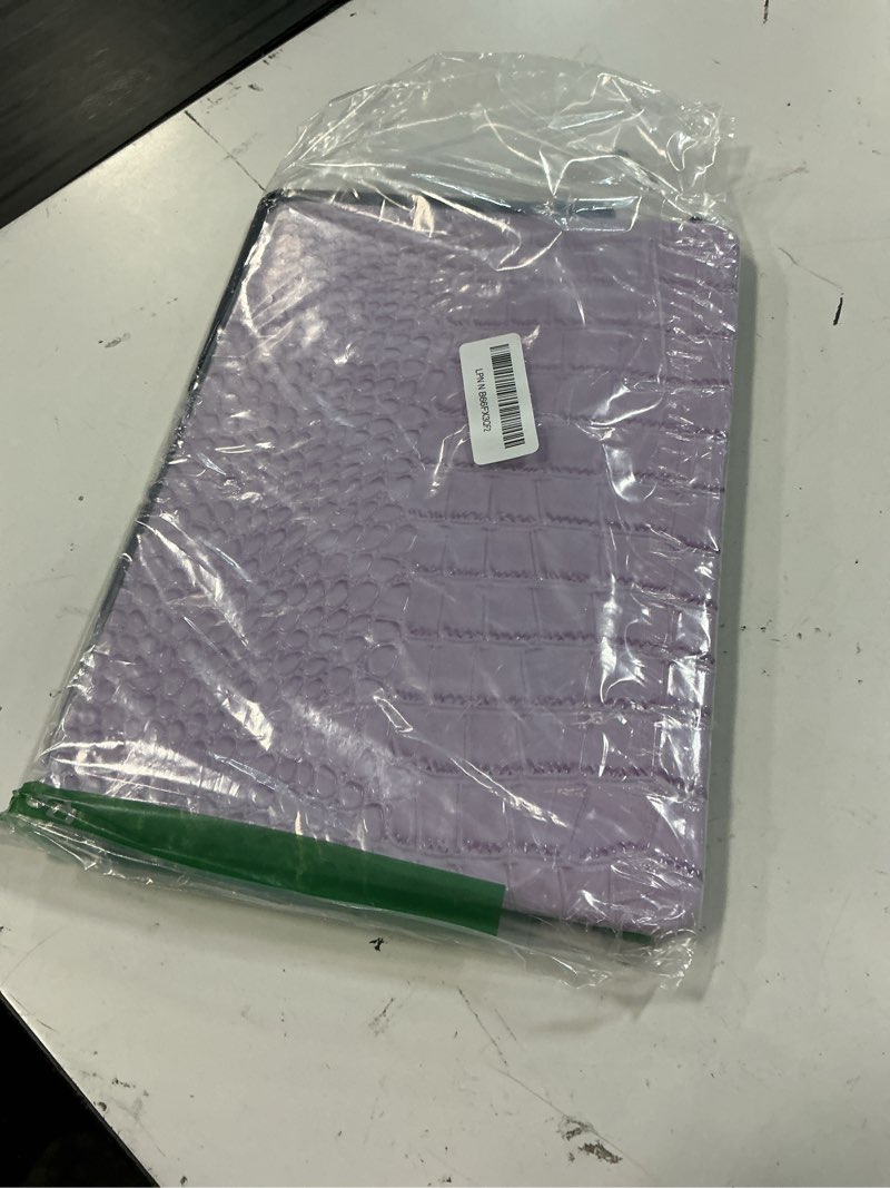 Condition photo showing Good Condition for kerom compatible with crocodile macbook air 13 inch case 2021 2020 2019 2018 m1 a2337 a2179 a1932, textured elegant luxury aligator skin snakeskin pu leather hard shell & keyboard cover, lilac # shiny lilac crocodile