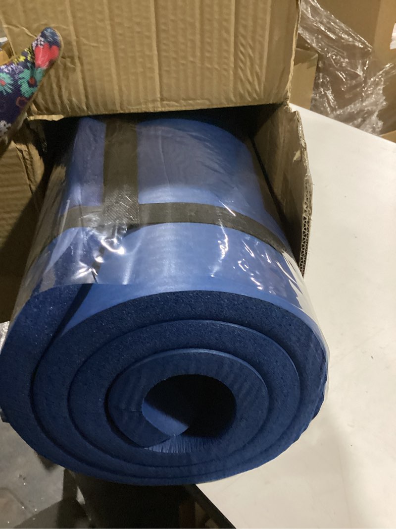Condition photo showing As Is for Tone Fitness 1-Inch Thick Yoga Mat | High-Density, Non-slip Exercise Mat with Carrying Strap for Yoga, Pilates, & Home Gym Workouts | Multiple Options Diamond Blue