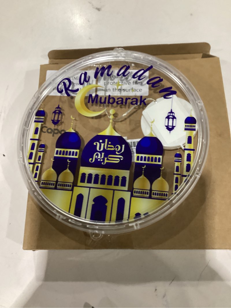 Condition photo showing Good Condition for Capoda 9.45 Ramadan Window Lights Eid Mubarak Decorations Moon Start and End with Allah Wall Art Lights up Muslim Plaque for Door Home Eid Al Fitr Party Supplies, Blue