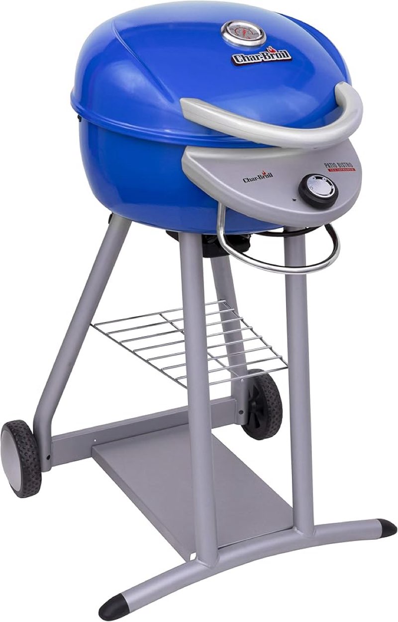 char-broil 20602107-01 patio bistro tru-infrared electric grill, blue
